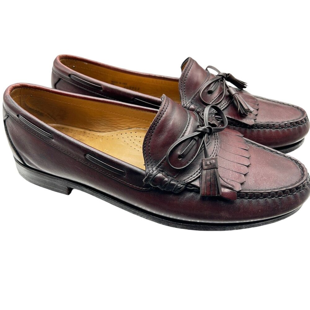 Allen Edmunds Stoughton Loafers Mens Shoes Size 11 D Red Tasseled